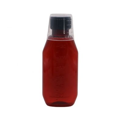 Container de pharmacie ovale ambre 120 ml avec capuchon de sécurité pour enfants et sirop d'érable