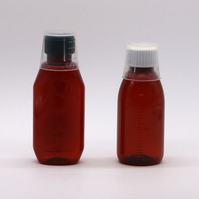 Container de pharmacie ovale ambre 120 ml avec capuchon de sécurité pour enfants et sirop d'érable