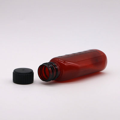 Container de pharmacie ovale ambre 120 ml avec capuchon de sécurité pour enfants et sirop d'érable