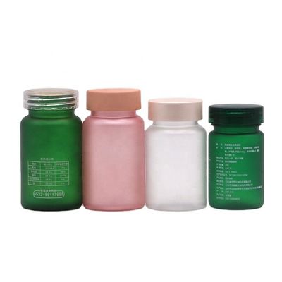 Bouteille de pilule en plastique congelé en PET de 100 cc avec capuchon de sécurité pour enfants Couleur personnalisée