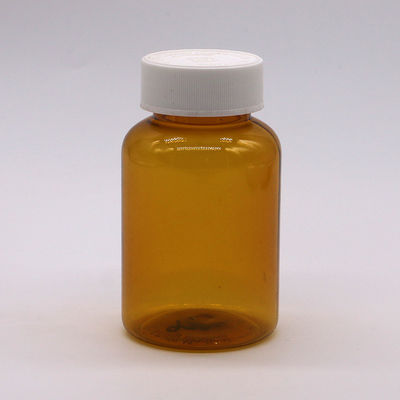 Bouteille en plastique ambrée en PET de 180 ml avec capuchon à vis CRC pour pilule en capsule 6OZ/180ML