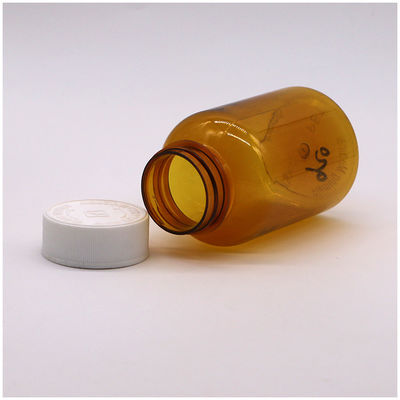 Bouteille en plastique ambrée en PET de 180 ml avec capuchon à vis CRC pour pilule en capsule 6OZ/180ML