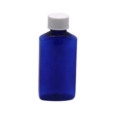 Matériau de base PET 120 ml carré Sirop stérile pour la toux Bouteille de liquide oral Bouchon de sécurité pour enfants