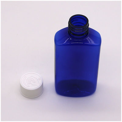 Matériau de base PET 120 ml carré Sirop stérile pour la toux Bouteille de liquide oral Bouchon de sécurité pour enfants