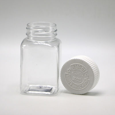 100 ml de PET Carré Jar Pharma de longue durée pour le stockage de sucre de bonbons