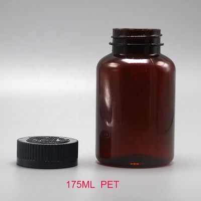 Bouteille en plastique noir ambré en PET de 2OZ 60ML avec couvercle CRC pour emballage de suppléments de médicaments
