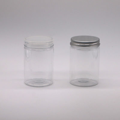 Emballage de produits de confiserie 250 ml pot alimentaire en PET avec bouchon à vis et couvercle en aluminium