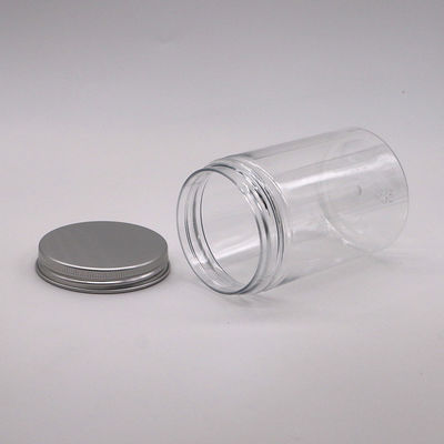 Emballage de produits de confiserie 250 ml pot alimentaire en PET avec bouchon à vis et couvercle en aluminium
