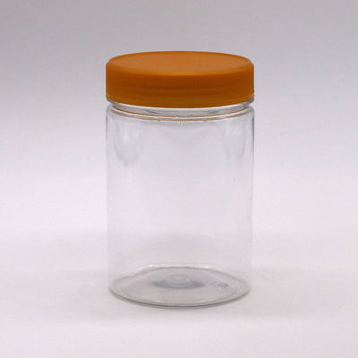 Emballage de produits de confiserie 250 ml pot alimentaire en PET avec bouchon à vis et couvercle en aluminium