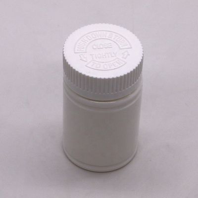 Bouteille en plastique PE à capuche anti-enfants de 70 ml destinée aux médicaments/médicaments/comprimés/suppléments alimentaires