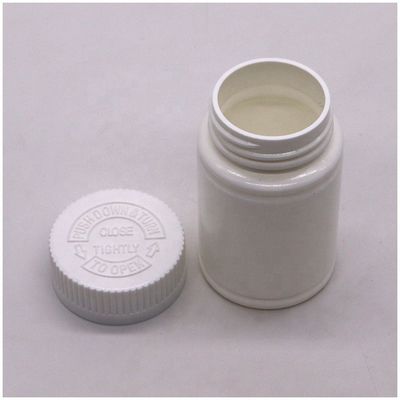 Bouteille en plastique PE à capuche anti-enfants de 70 ml destinée aux médicaments/médicaments/comprimés/suppléments alimentaires