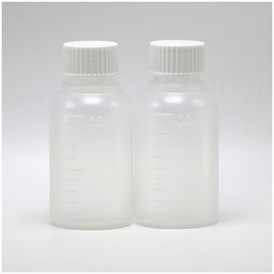 Bouteille de liquide oral pour sirop pour la toux en PET ambre/ bleu à l' érable de 100 ml avec capuchon CRC et joint thermique