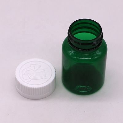 Bouteilles de pilules en plastique en PET de 50cc 32 mm avec un capuchon anti-enfants