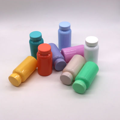 Couleur personnalisée 150 ml / 5 oz Bouteille en PET pour comprimés / capsules / poudre / pilules et bouchon en relief