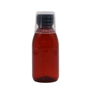 120 ml de bouteille de prescription ovale ambre avec bouchon de sécurité pour enfants Matériau PET pour sirop d'érable