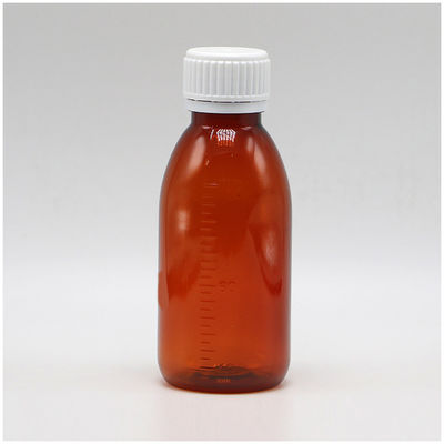 120 ml de bouteille de prescription ovale ambre avec bouchon de sécurité pour enfants Matériau PET pour sirop d'érable