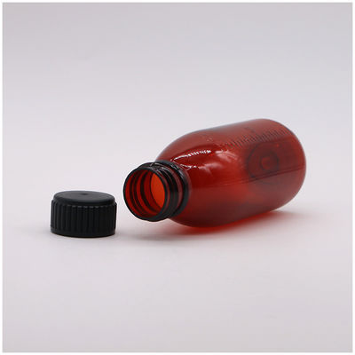 120 ml de bouteille de prescription ovale ambre avec bouchon de sécurité pour enfants Matériau PET pour sirop d'érable