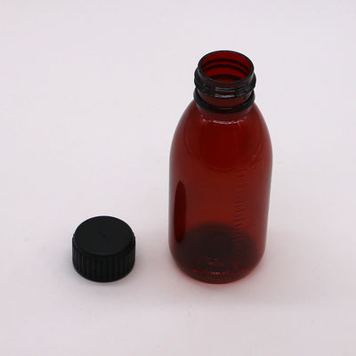 120 ml de bouteille de prescription ovale ambre avec bouchon de sécurité pour enfants Matériau PET pour sirop d'érable