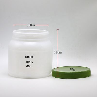 Pain 1L / 4L poudre de protéines en HDPE à bouche large Entreposage alimentaire avec capuchon à vis et revêtement à induction thermique en aluminium