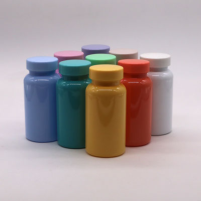 Bouteille de pilules en capsules en PET de 150 ml en différentes couleurs personnalisables pour la médecine orale solide