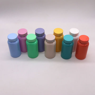 Bouteille de pilules en capsules en PET de 150 ml en différentes couleurs personnalisables pour la médecine orale solide