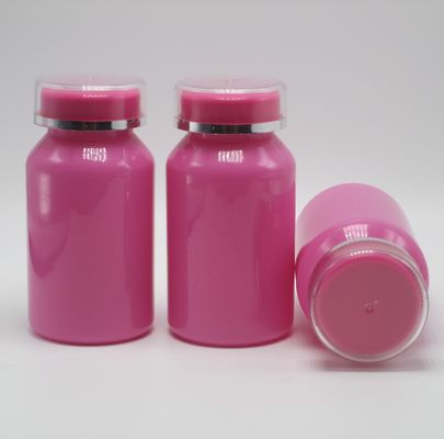 Taille personnalisée Collier en PET 120 ml Bouteille médicinale en plastique brillant à deux couches PS Cap