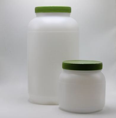 Pain 1L / 4L poudre de protéines en HDPE à bouche large Entreposage alimentaire avec capuchon à vis et revêtement à induction thermique en aluminium