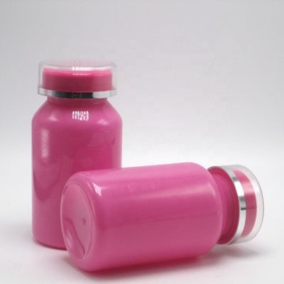 Taille personnalisée Collier en PET 120 ml Bouteille médicinale en plastique brillant à deux couches PS Cap