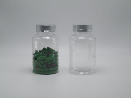 Bouteille en plastique PET Boston Ronde Récipients de médicaments blancs/transparents avec couvercles à l'épreuve des enfants