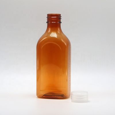 Bouteille carré plate à vis 240 ml de liquide oral en PET pour la sécurité des enfants et les liquides médicaux