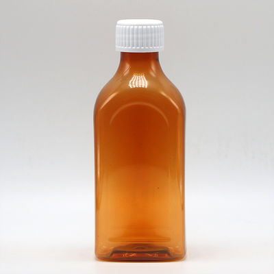 Bouteille carré plate à vis 240 ml de liquide oral en PET pour la sécurité des enfants et les liquides médicaux