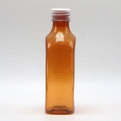 Bouteille carré plate à vis 240 ml de liquide oral en PET pour la sécurité des enfants et les liquides médicaux