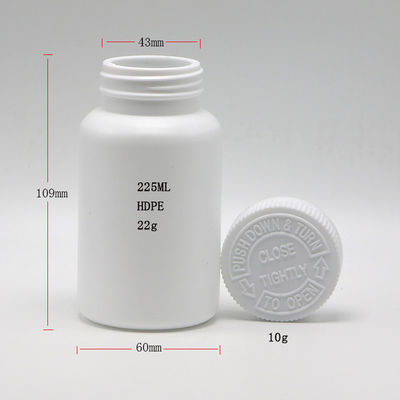 Contenant de médicament 225 ml/7,6 oz HDPE Bouteille en plastique Capsule/Poude/Pille Supplément