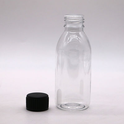150 ml PET Ovale Ambre Prescription pharmacie Médicament liquide Récipient à échelle avec couvercle