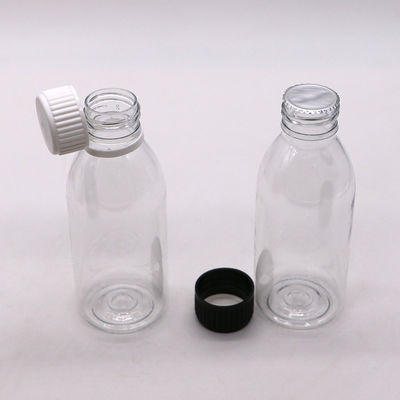 150 ml PET Ovale Ambre Prescription pharmacie Médicament liquide Récipient à échelle avec couvercle