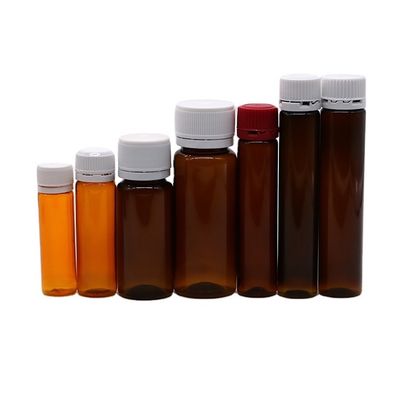 Bouteille en plastique liquide pour bouche mince en forme ronde en PET de qualité alimentaire de 30 ml avec couvercle anti-altération