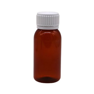 60 ml Ronde Ambre Prescription Pharmacie PET Liquide Médecine Récipient à écaille avec couvercle