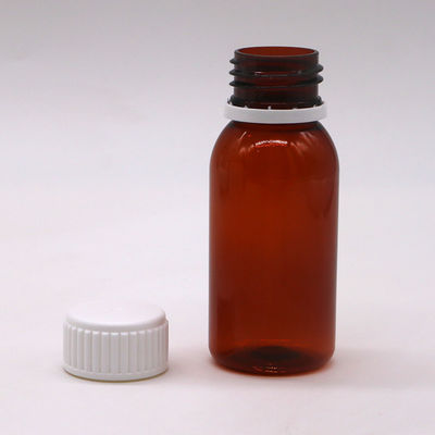 60 ml Ronde Ambre Prescription Pharmacie PET Liquide Médecine Récipient à écaille avec couvercle