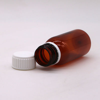 60 ml Ronde Ambre Prescription Pharmacie PET Liquide Médecine Récipient à écaille avec couvercle