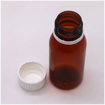 60 ml Ronde Ambre Prescription Pharmacie PET Liquide Médecine Récipient à écaille avec couvercle