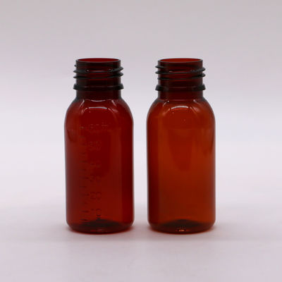 60 ml Ronde Ambre Prescription Pharmacie PET Liquide Médecine Récipient à écaille avec couvercle