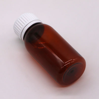 60 ml Ronde Ambre Prescription Pharmacie PET Liquide Médecine Récipient à écaille avec couvercle