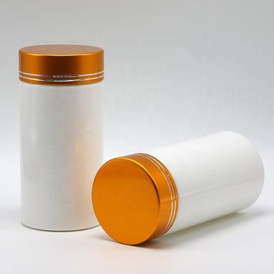 Bouteilles de pharmacie en plastique PE en forme de cylindre droit de 200 ml avec couvercle en aluminium