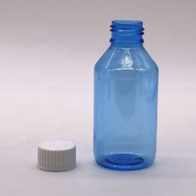 Bouteille en PET pour sirop de toux de qualité pharmaceutique avec bouchon à vis et logo personnalisé