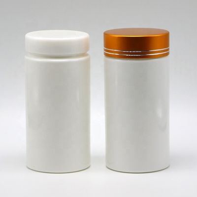 Bouteilles de pharmacie en plastique PE en forme de cylindre droit de 200 ml avec couvercle en aluminium