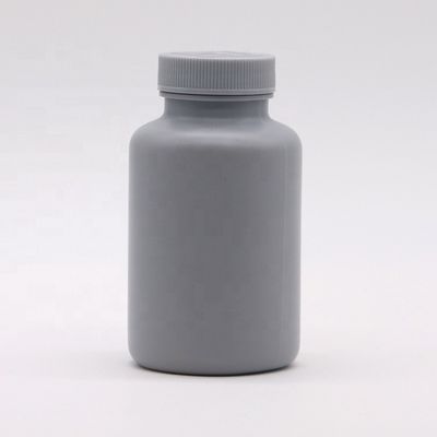 Bouteille en plastique gris argenté mat de 200 ml HDPE pour emballage de médicaments solides personnalisable