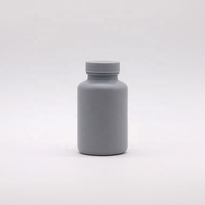 Bouteille en plastique gris argenté mat de 200 ml HDPE pour emballage de médicaments solides personnalisable