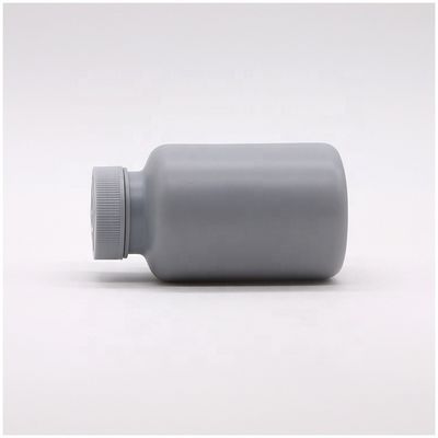Bouteille en plastique gris argenté mat de 200 ml HDPE pour emballage de médicaments solides personnalisable
