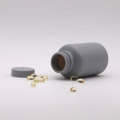 Bouteille en plastique gris argenté mat de 200 ml HDPE pour emballage de médicaments solides personnalisable
