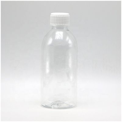 250 ml Ronde Ambre Prescription Pharmacie PET Liquide Médecine Récipient écaillé avec couvercle
